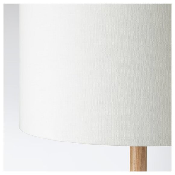 Brand New Beautiful Real Wood Table Lamp, IKEA White Canvas - Picture 11 of 13